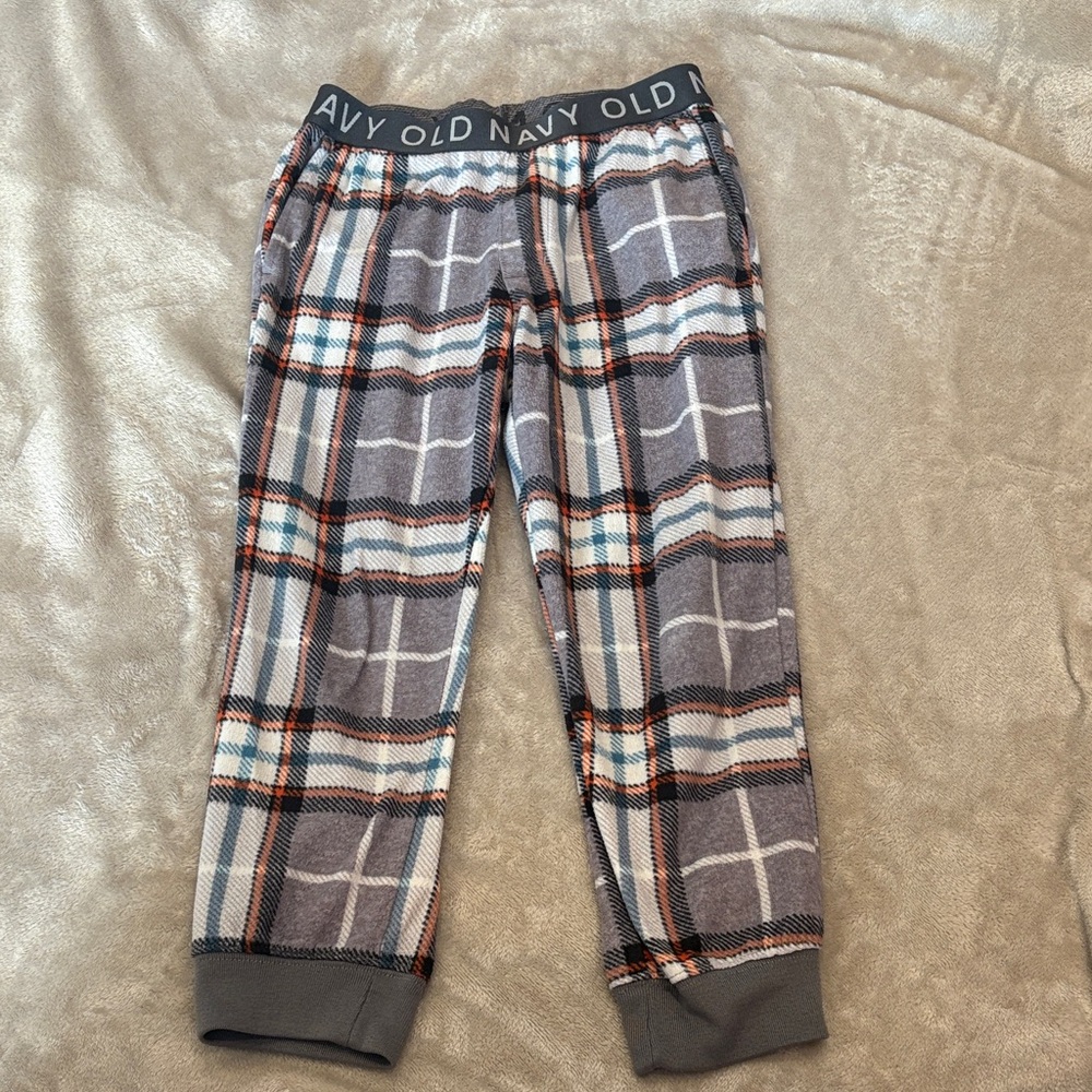 Old Navy Kids Plaid Pajama Bottoms - Gray and Red